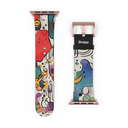 Abstract Surrealism Watercolor Dreams - Leather Apple Watch Strap/Band