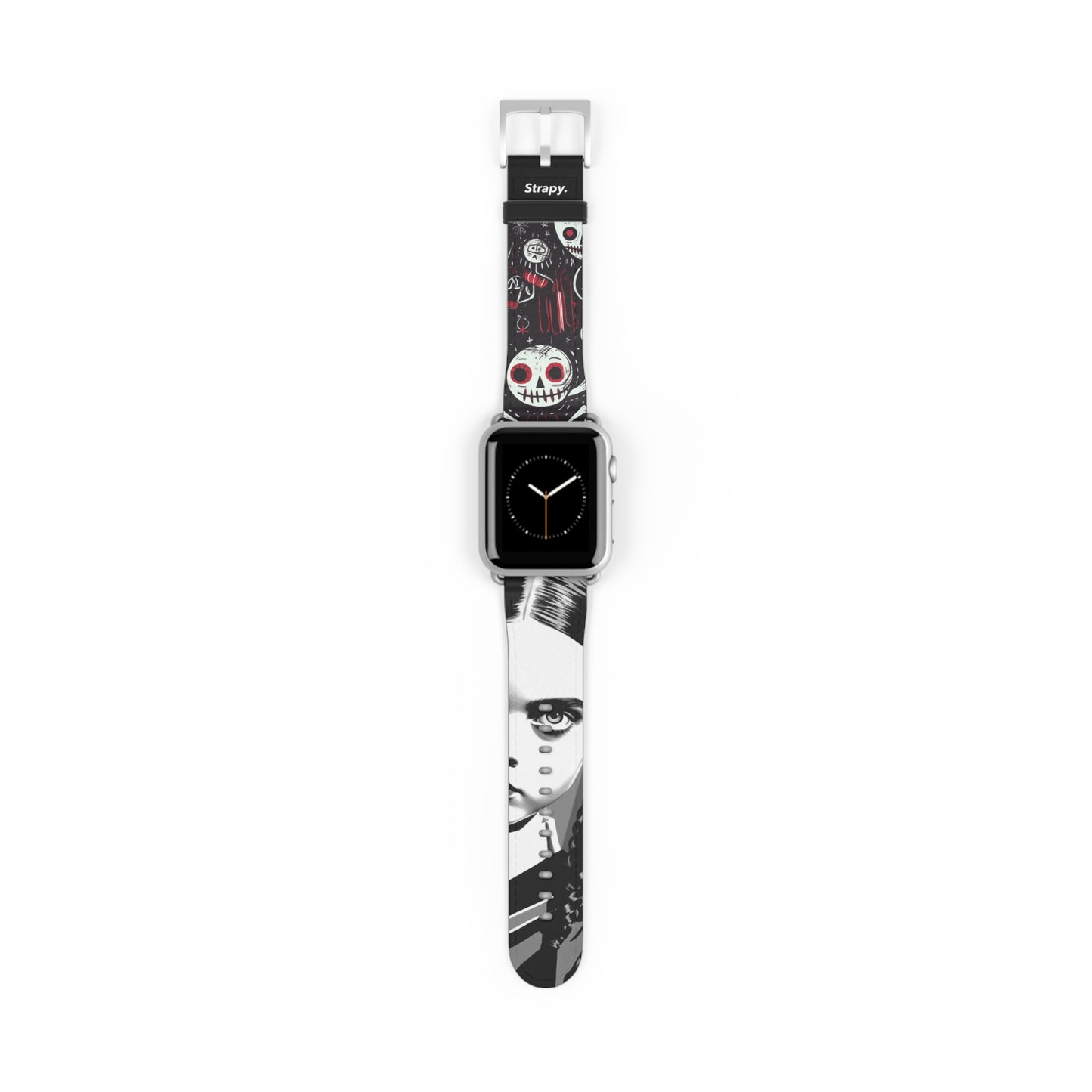 Art Pop Comic Wednesday Addams Stare – Apple Watch Armband/Band aus Leder