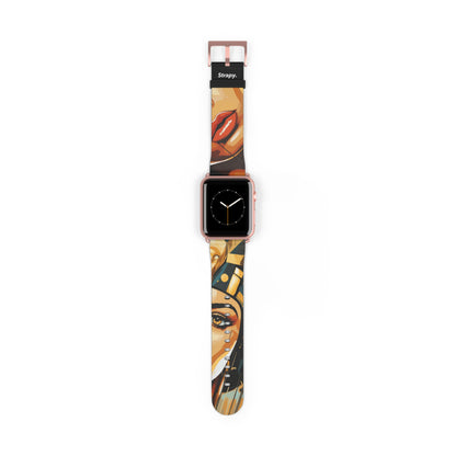 Art Pop Cléopâtre - Bracelet/Bande Apple Watch en cuir