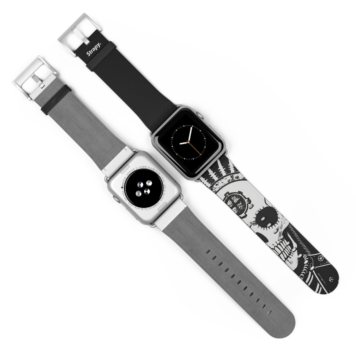 Kitsch Vintage Metal Skull God Fashionista Leather Apple Watch Band