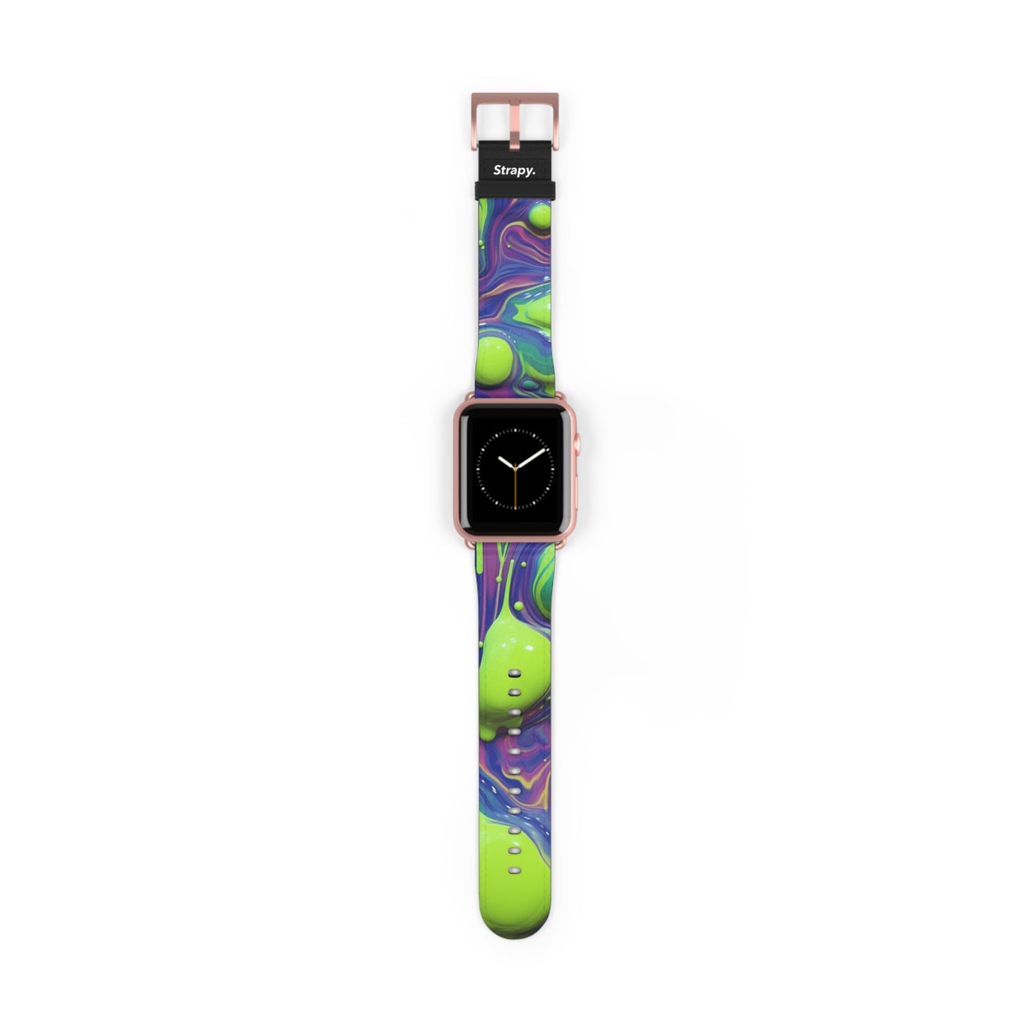 Surreal Acrylic Blobs Pattern - Leather Apple Watch Strap/Band