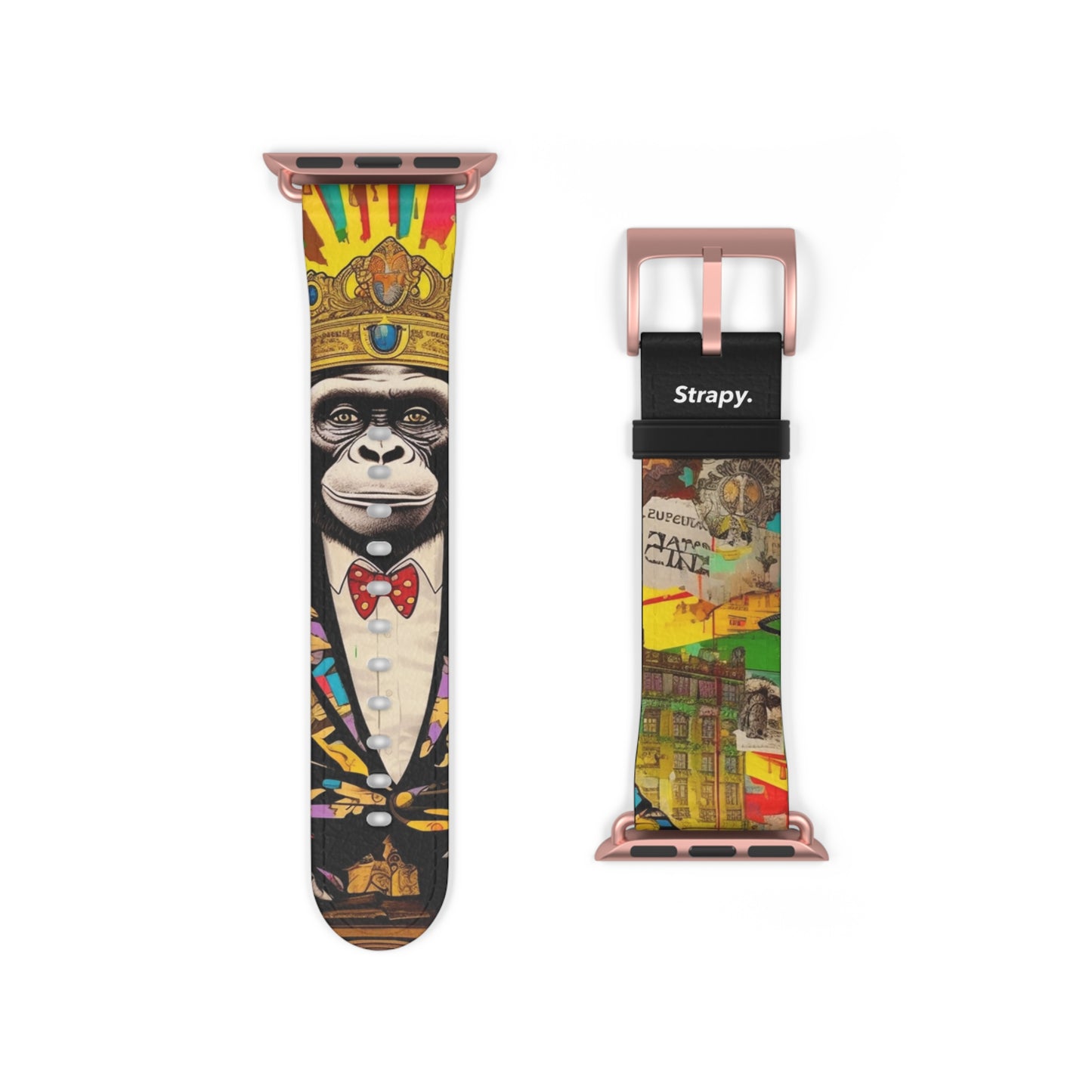 Art Pop Alec Monopoly Homage King Monkey - Leather Apple Watch Strap/Band