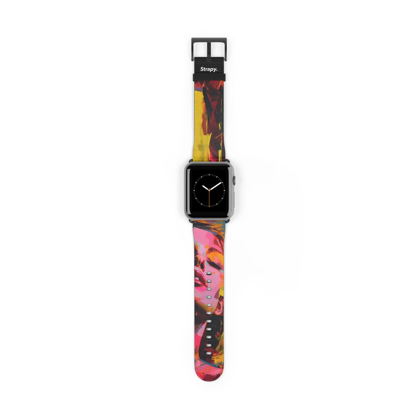 Art Pop Françoise Nielly Hommage Schließen Sie Ihre Augen – Apple Watch Armband/Band aus Leder