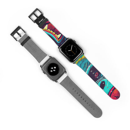 Art Pop King Kong - Bracelet/Bande Apple Watch en cuir