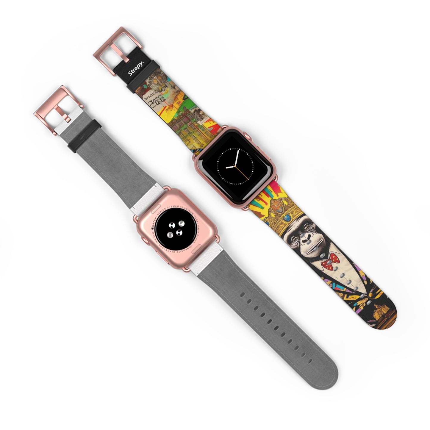 Art Pop Alec Monopoly Homage King Monkey - Leather Apple Watch Strap/Band