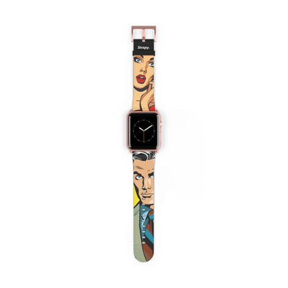 Vintage Art Pop Too Handsome - Bracelet/Bande Apple Watch en cuir