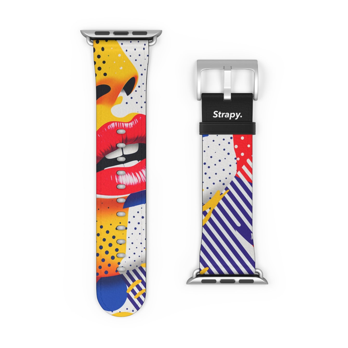 Art Pop Lichtenstein Homage Lips - Leather Apple Watch Strap/Band