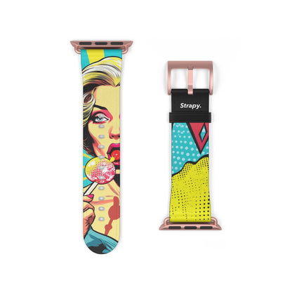 Artpop Comic Lollipop- Leather Apple Watch Strap/Band