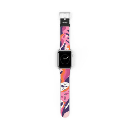 Abstraktes, minimalistisches Femme-Leopardenmuster – Apple-Watch-Armband/Armband aus Leder