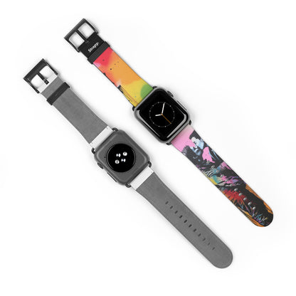 Stencil Love is Love (He/Him/They) Pride - Leather Apple Watch Strap/Band