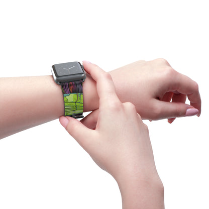 Art Pop Frankenstein Monster - Bracelet/Bande Apple Watch en cuir