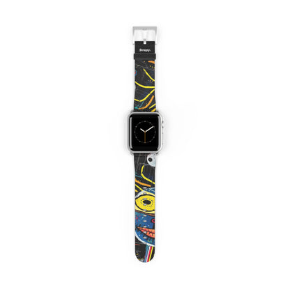 Abstract Human Basquiat Style - Leather Apple Watch Strap/Band