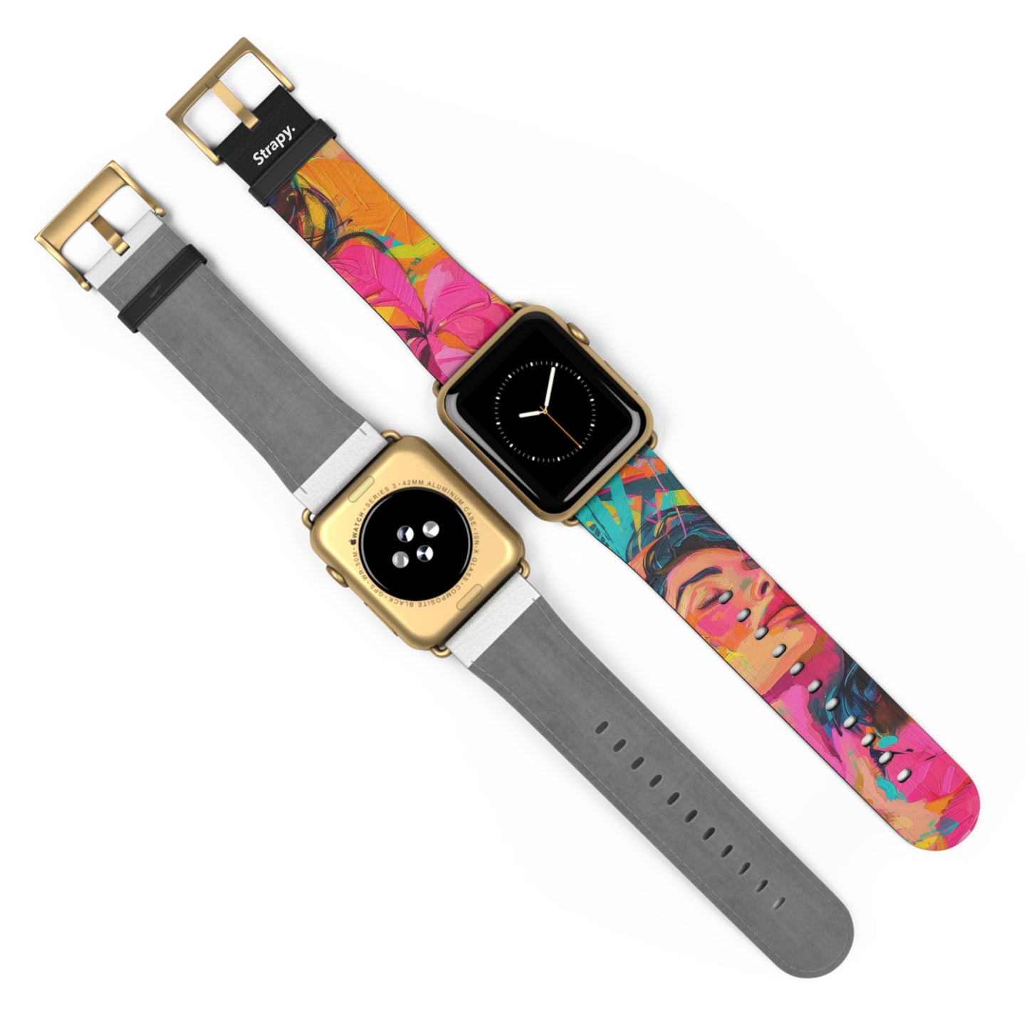 Summer Bliss Woman Contemporary Acrylic Leather Apple Watch Band