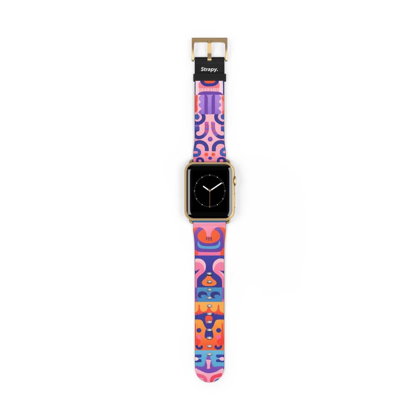 Abstraktes Kunst-Pop-Kreaturen-Muster – Apple-Watch-Armband/Armband aus Leder