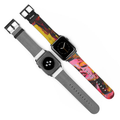 Art Pop Françoise Nielly Hommage Schließen Sie Ihre Augen – Apple Watch Armband/Band aus Leder