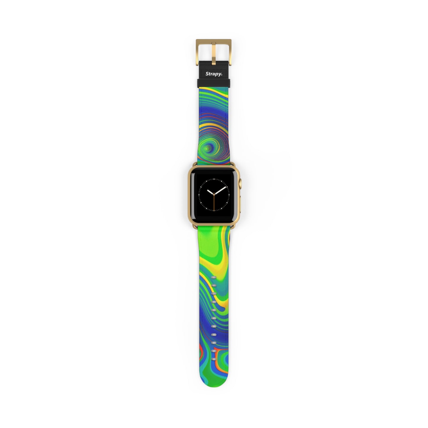 Surreal Wavy Heatmap Pattern Leather Apple Watch Band