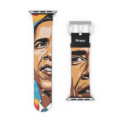 Art Pop Obama - Bracelet/Bande Apple Watch en cuir