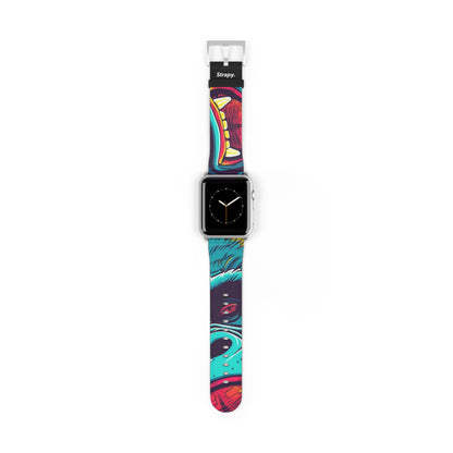 Art Pop King Kong - Bracelet/Bande Apple Watch en cuir