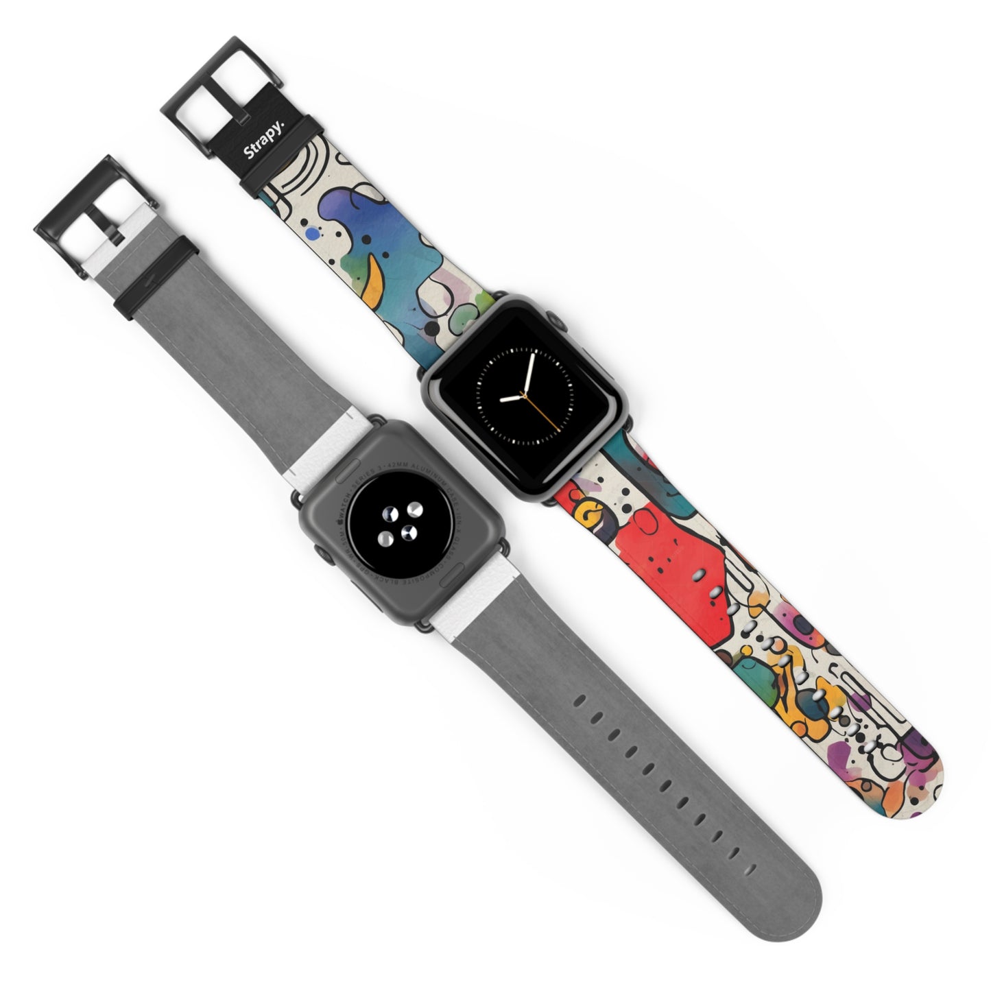 Abstrakte Surrealismus-Aquarell-Träume – Apple-Watch-Armband/Armband aus Leder