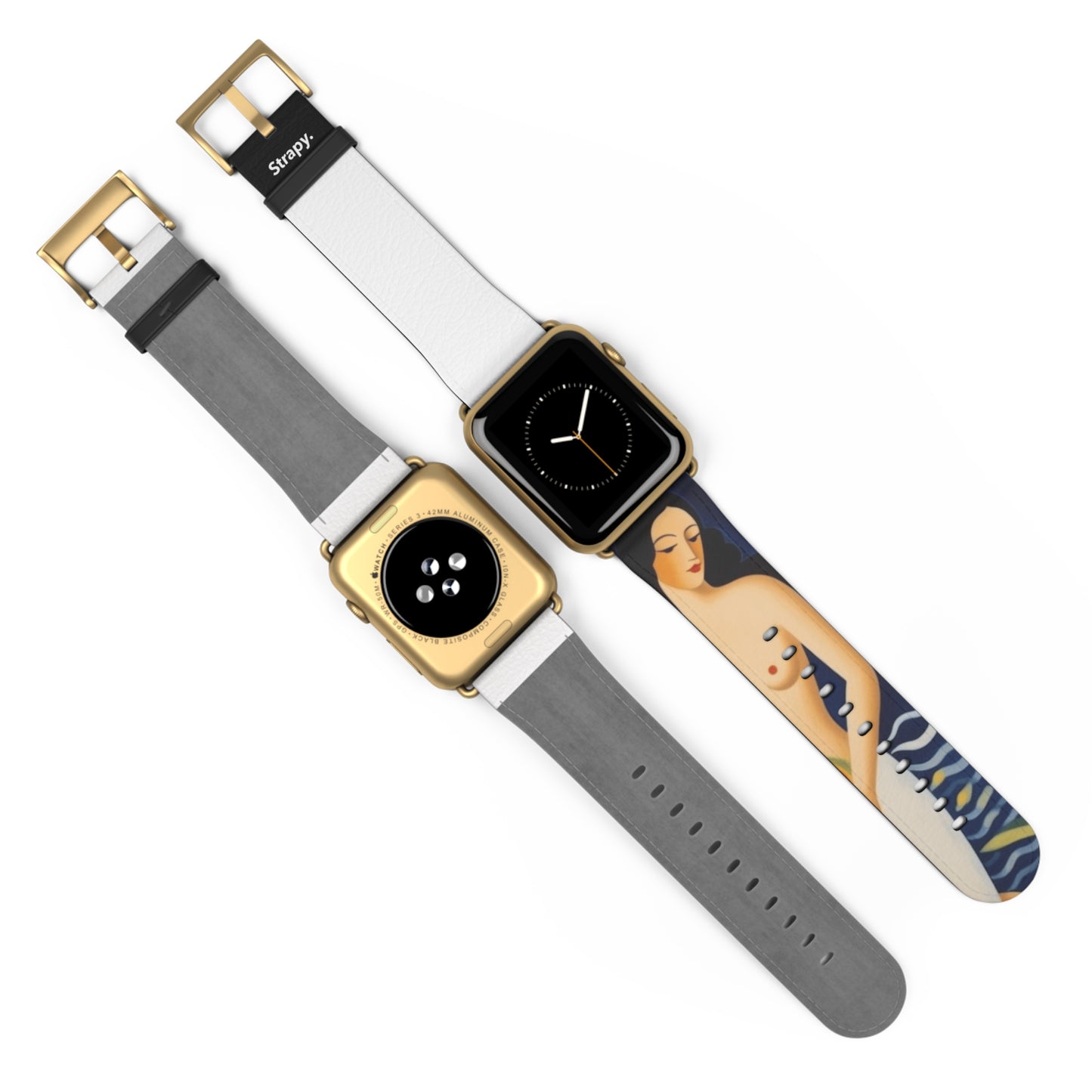 Abstrakter Picasso-Hommage-Frauenkörper – Apple-Watch-Armband/-Band aus Leder