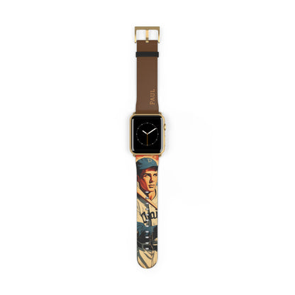 Baseball vintage des années 50 - Bracelet/Bande Apple Watch en cuir