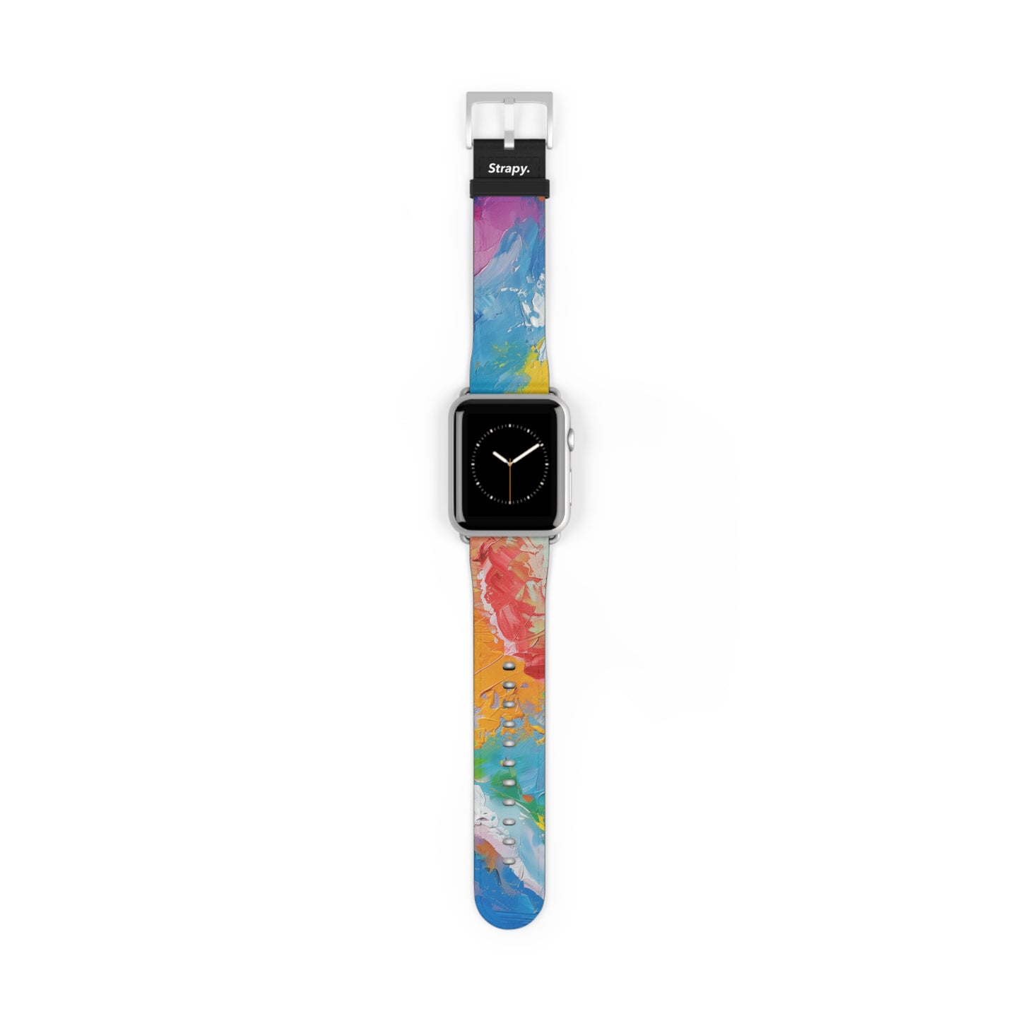 Rainbow Pride Contemporary Acrylic Abstract Pattern Leather Apple Watch Band