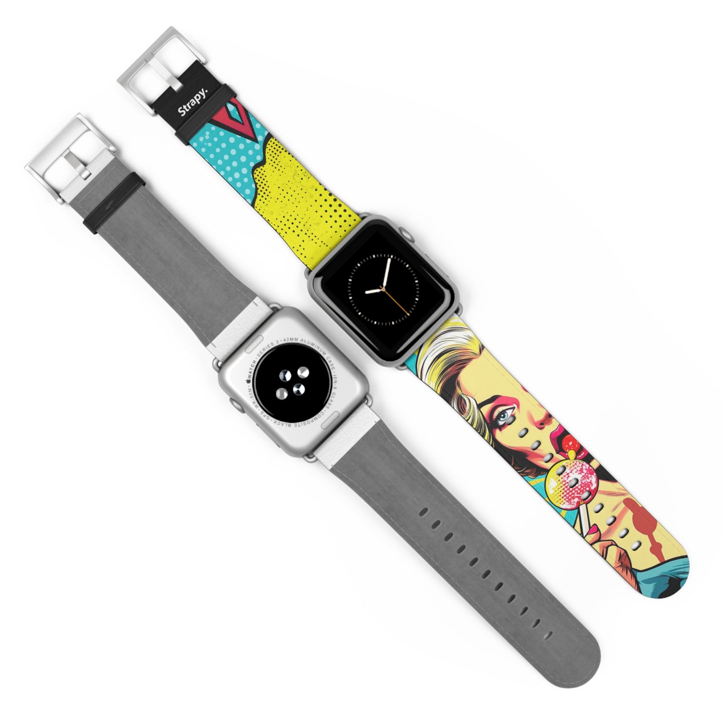 Artpop Comic Lollipop- Leather Apple Watch Strap/Band