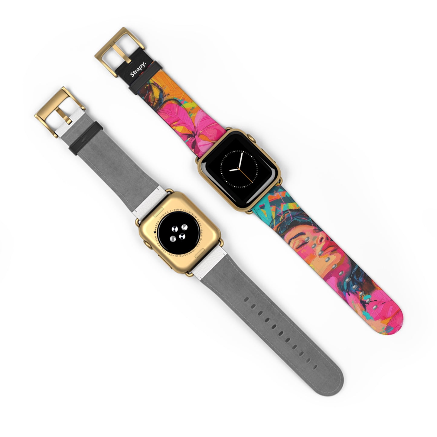 Summer Bliss Woman Contemporary Acrylic Leather Apple Watch Band