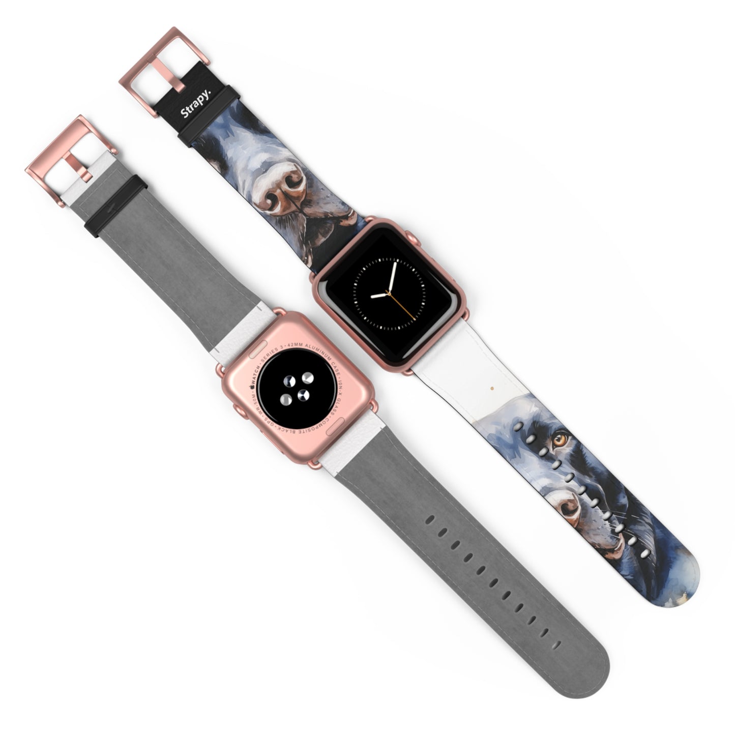 Aquarela Labrador Love - Leather Apple Watch Strap/Band