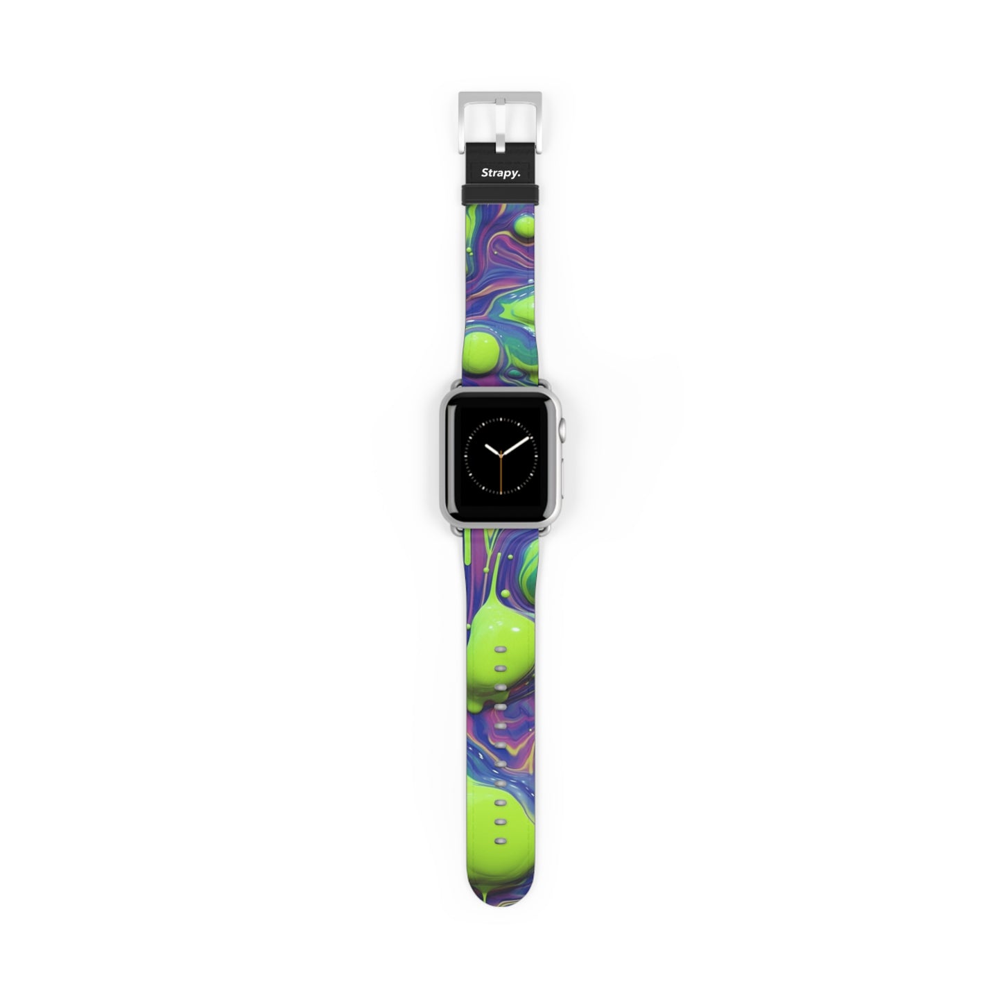 Surreal Acrylic Blobs Pattern - Leather Apple Watch Strap/Band