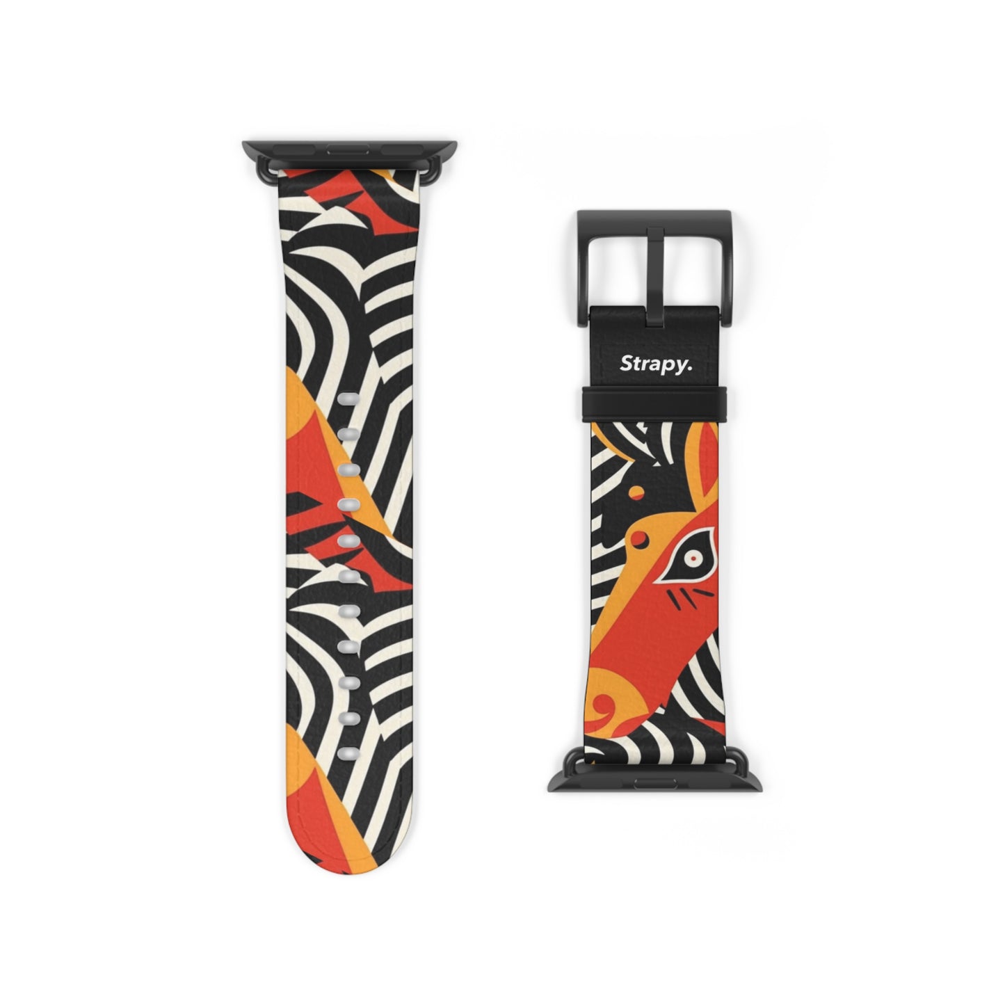 Abstract Zebra Picasso Style Pattern - Leather Apple Watch Strap/Band