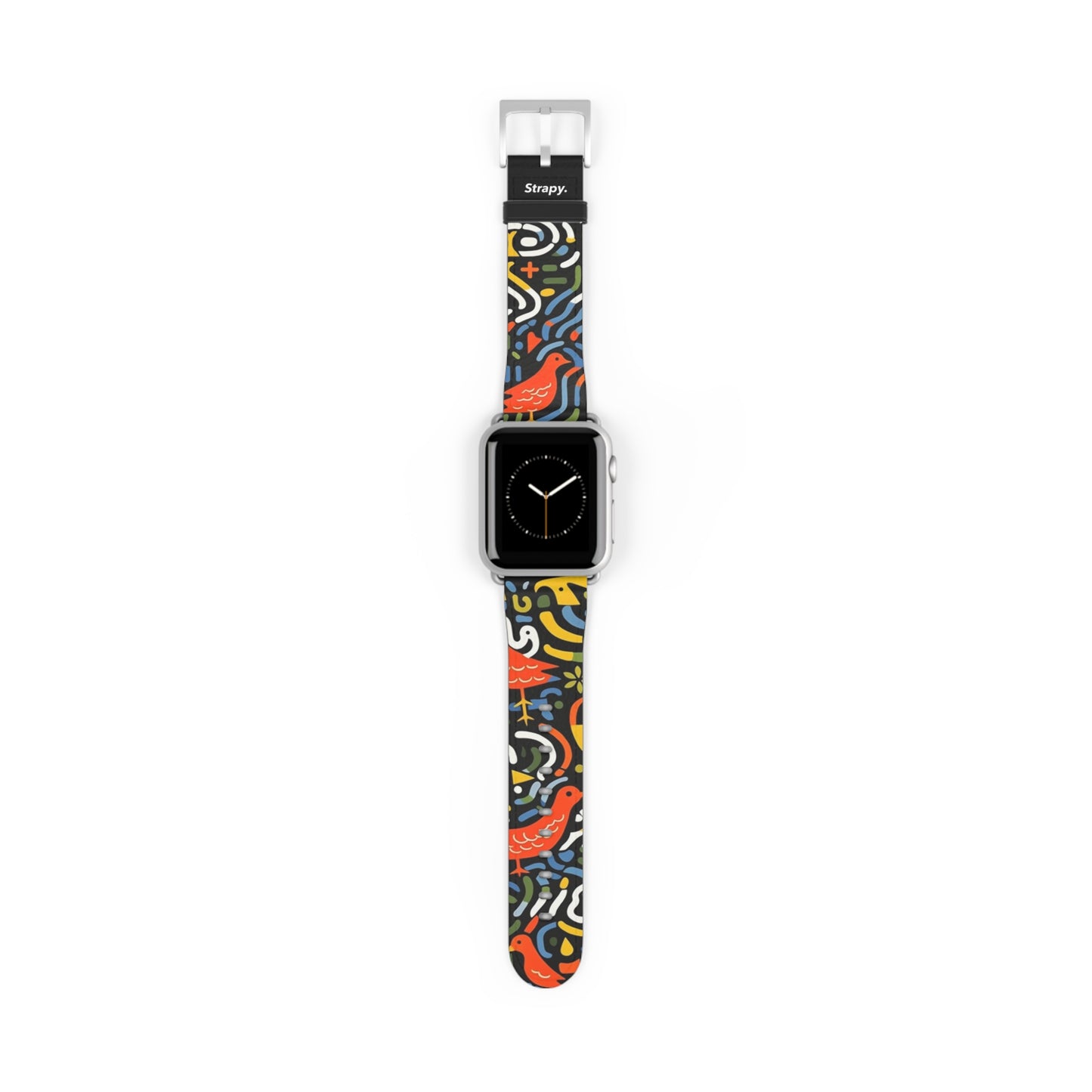 Abstract Art Pop Mikado Pheasant Bird Pattern - Leather Apple Watch Strap/Band