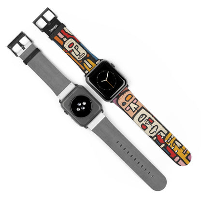 Abstract Debuffet Homage People - Leather Apple Watch Strap/Band