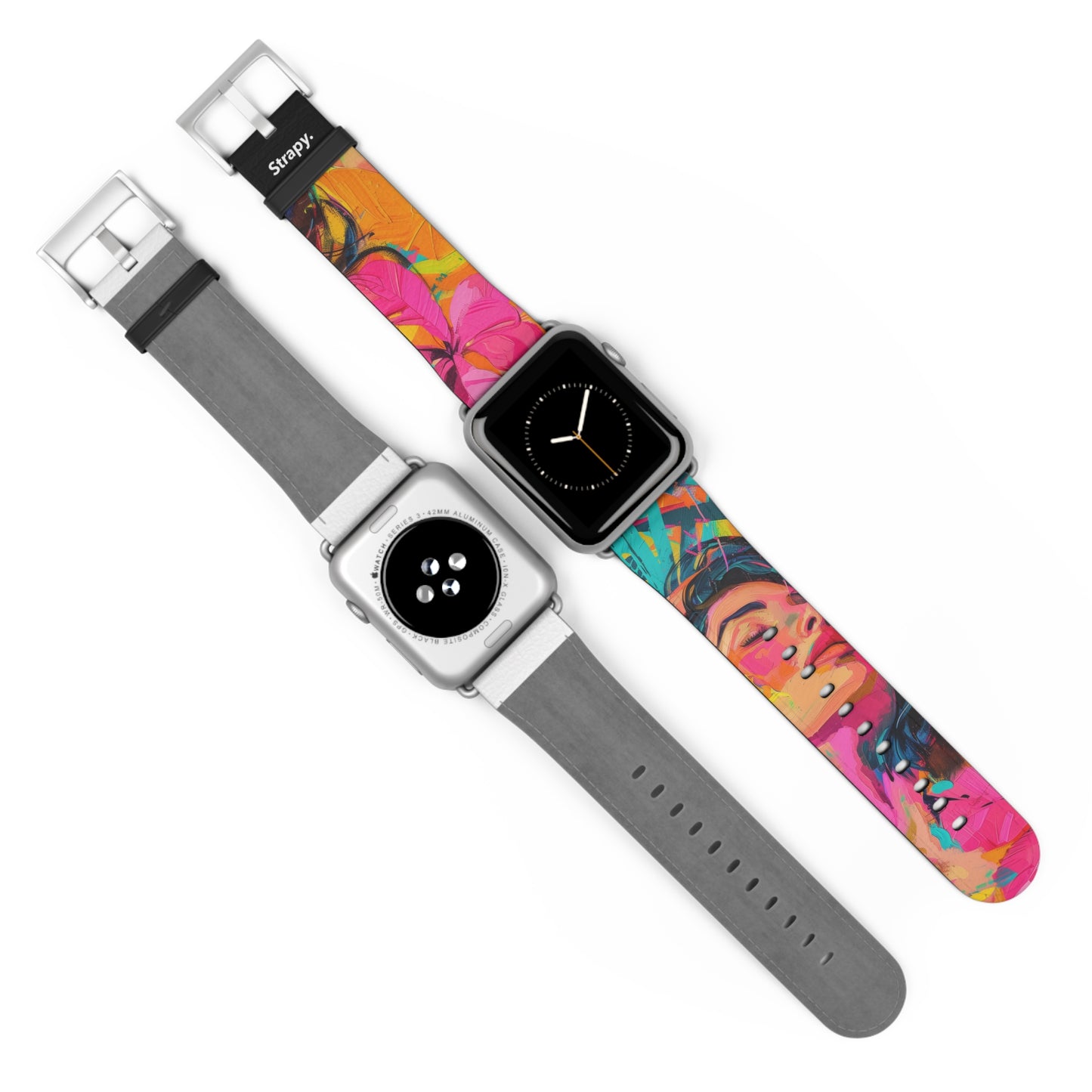 Summer Bliss Woman Contemporary Acrylic Leather Apple Watch Band