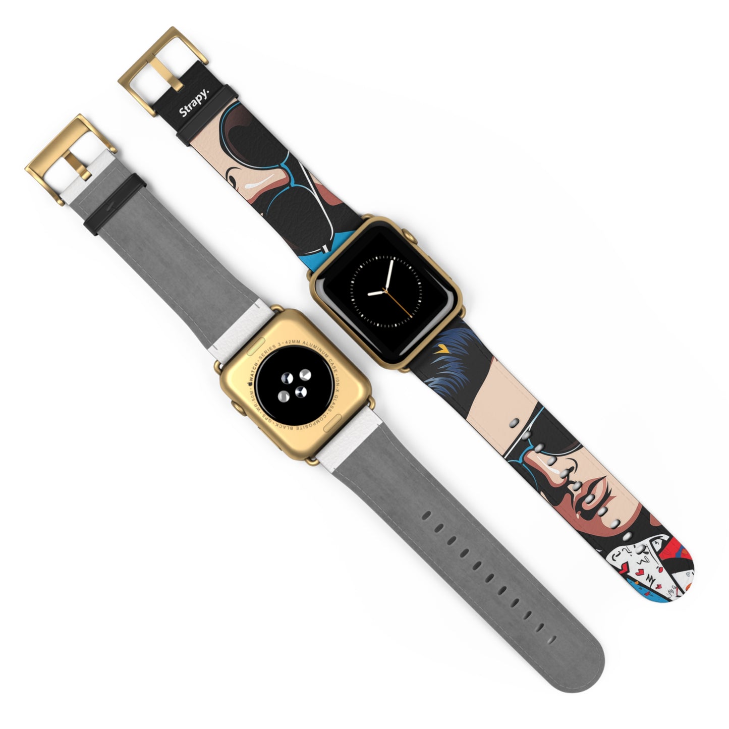 Art Pop Elvis - Bracelet/Bande Apple Watch en cuir