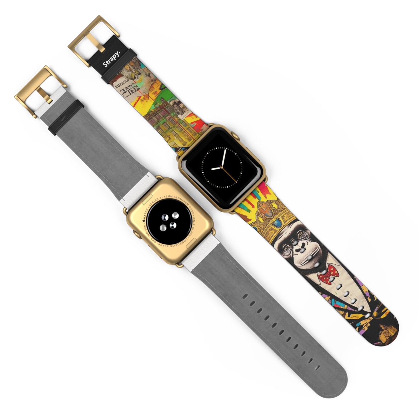 Art Pop Alec Monopoly Homage King Monkey - Leather Apple Watch Strap/Band