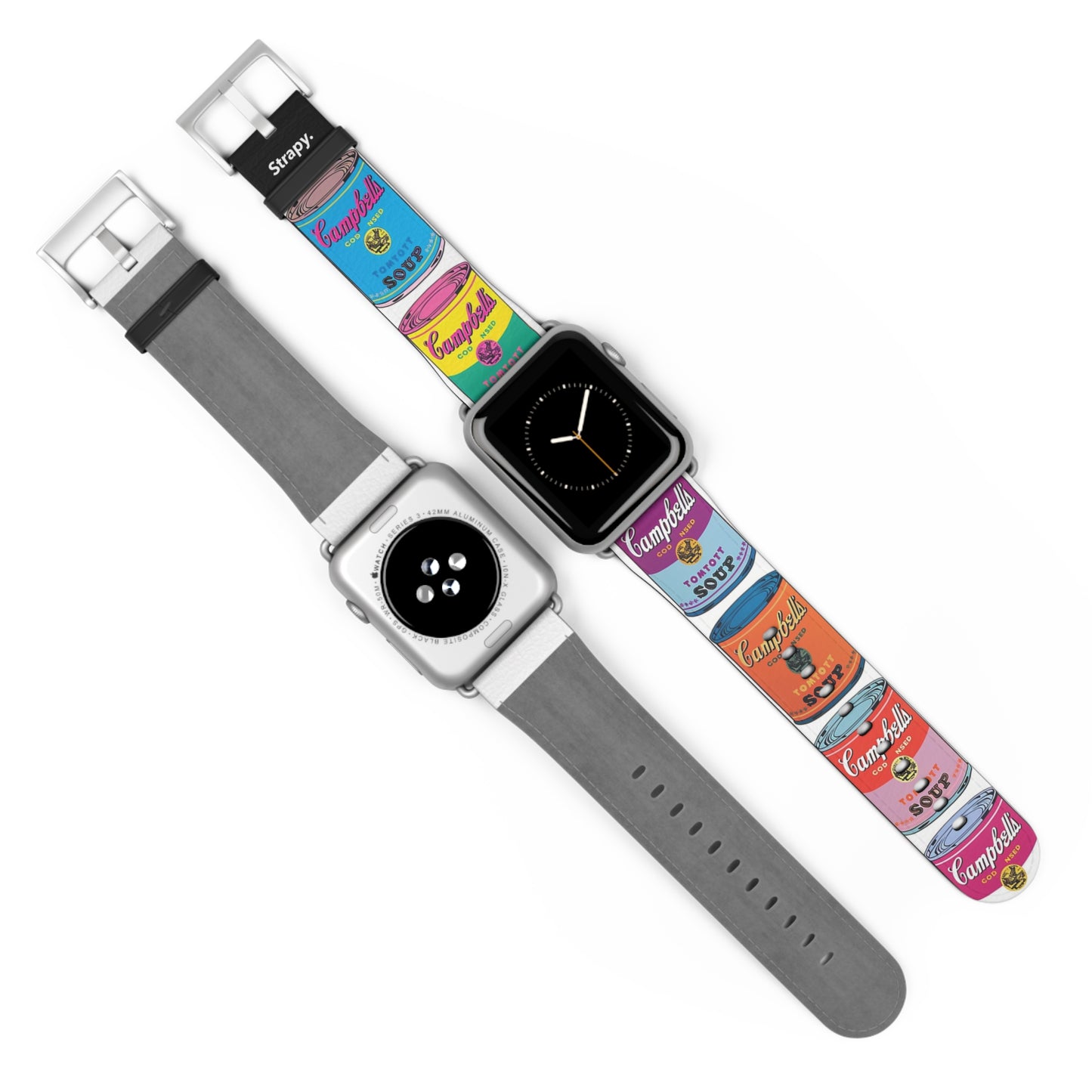 Art Pop Andy Warhol Homage Soup Pattern Leather Apple Watch Band