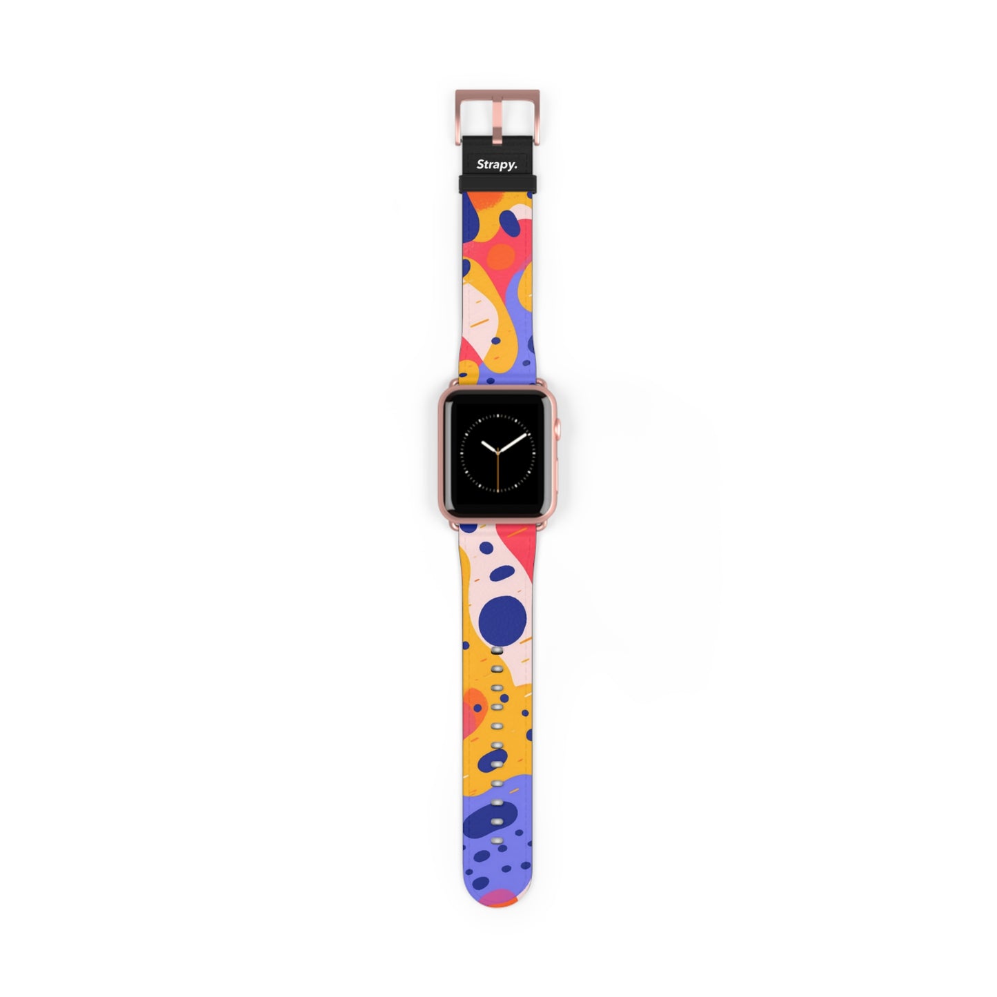 Abstract Art Pop Leopard Polka Dots Pattern - Leather Apple Watch Strap/Band