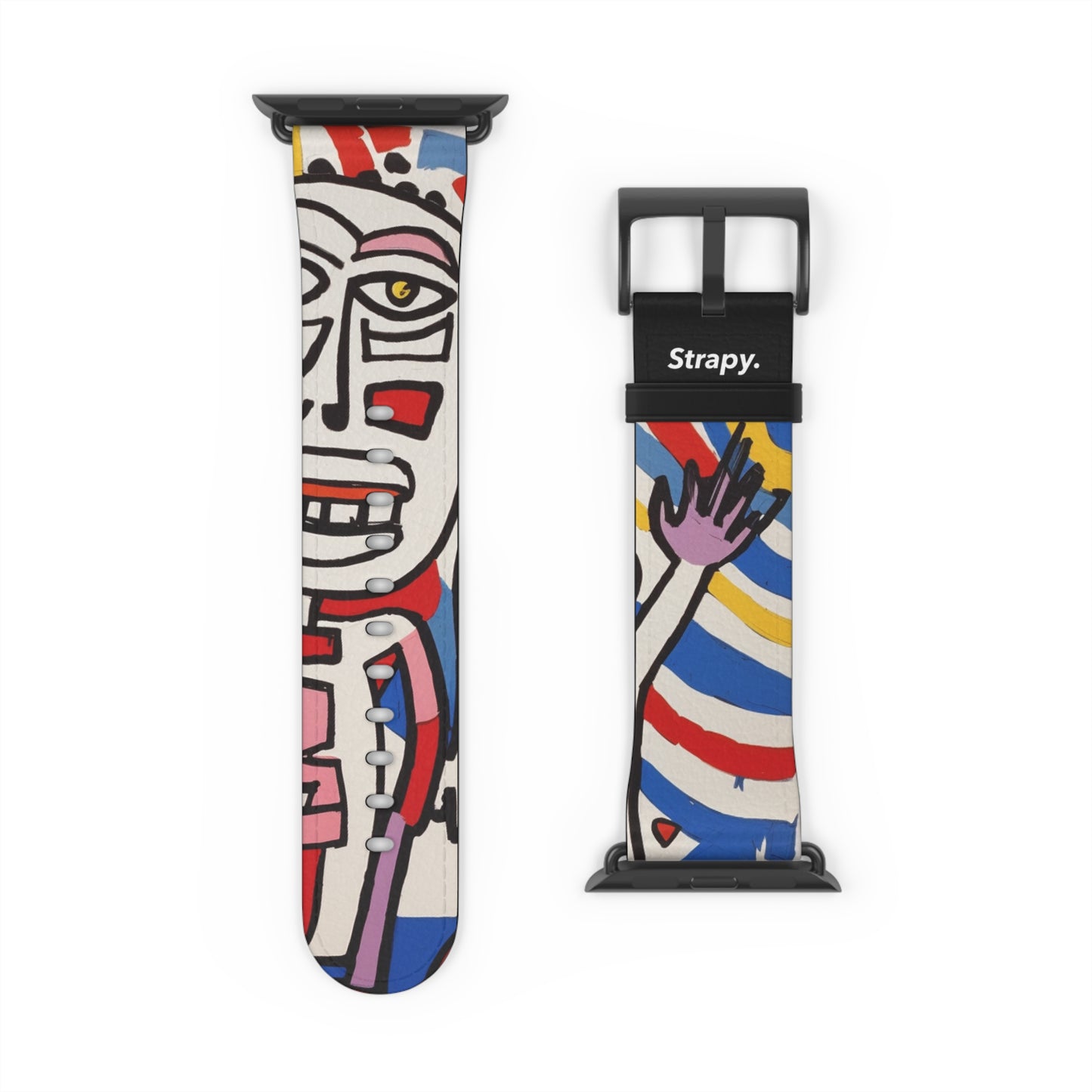 Abstract Jean Dubuffet Homage The Man - Leather Apple Watch Strap/Band