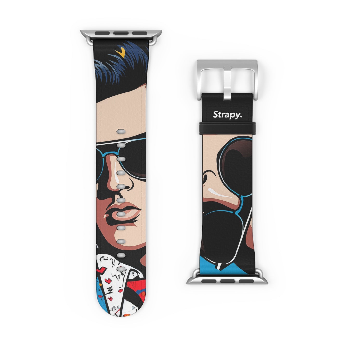 Art Pop Elvis - Leather Apple Watch Strap/Band