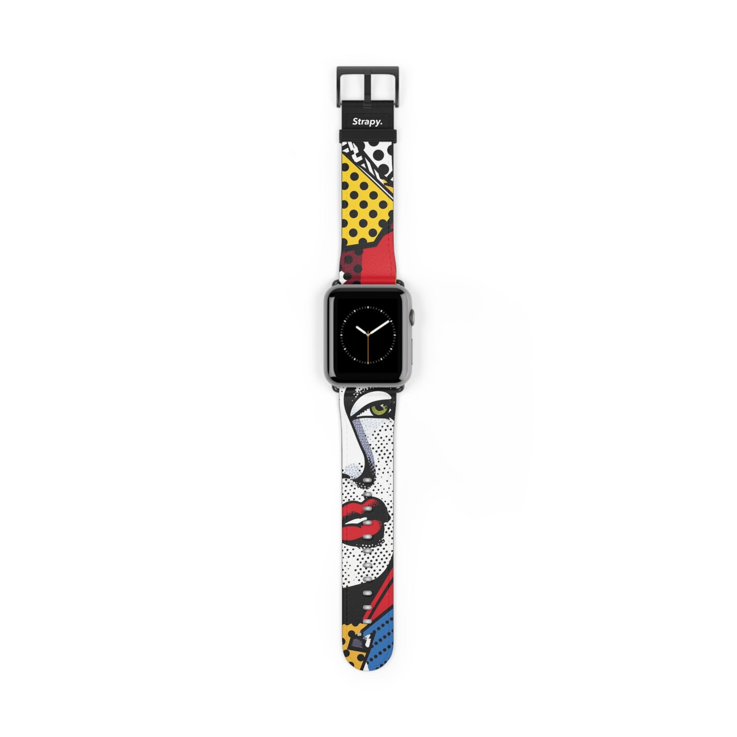 Comic Art Pop Lichtenstein Homage Woman - Leather Apple Watch Strap/Band