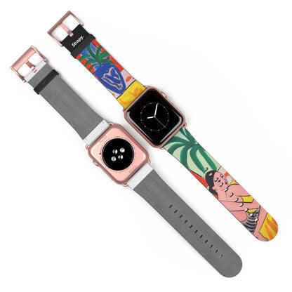 Painting Henri Matisse Homage Sitting Woman - Leather Apple Watch Strap/Band