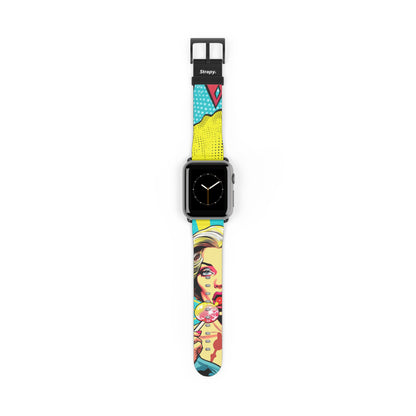 Artpop Comic Lollipop- Leather Apple Watch Strap/Band