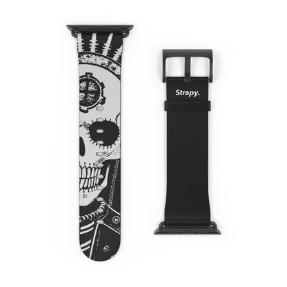 Kitsch Vintage Metal Skull God Fashionista Leather Apple Watch Band