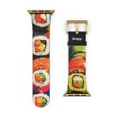 Comic Art Pop I Love Sushi Pattern - Leather Apple Watch Strap/Band