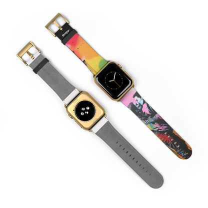 Stencil Love is Love (He/Him/They) Pride - Leather Apple Watch Strap/Band