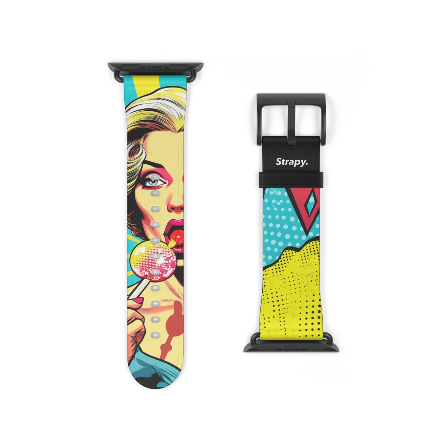 Artpop Comic Lollipop- Leather Apple Watch Strap/Band