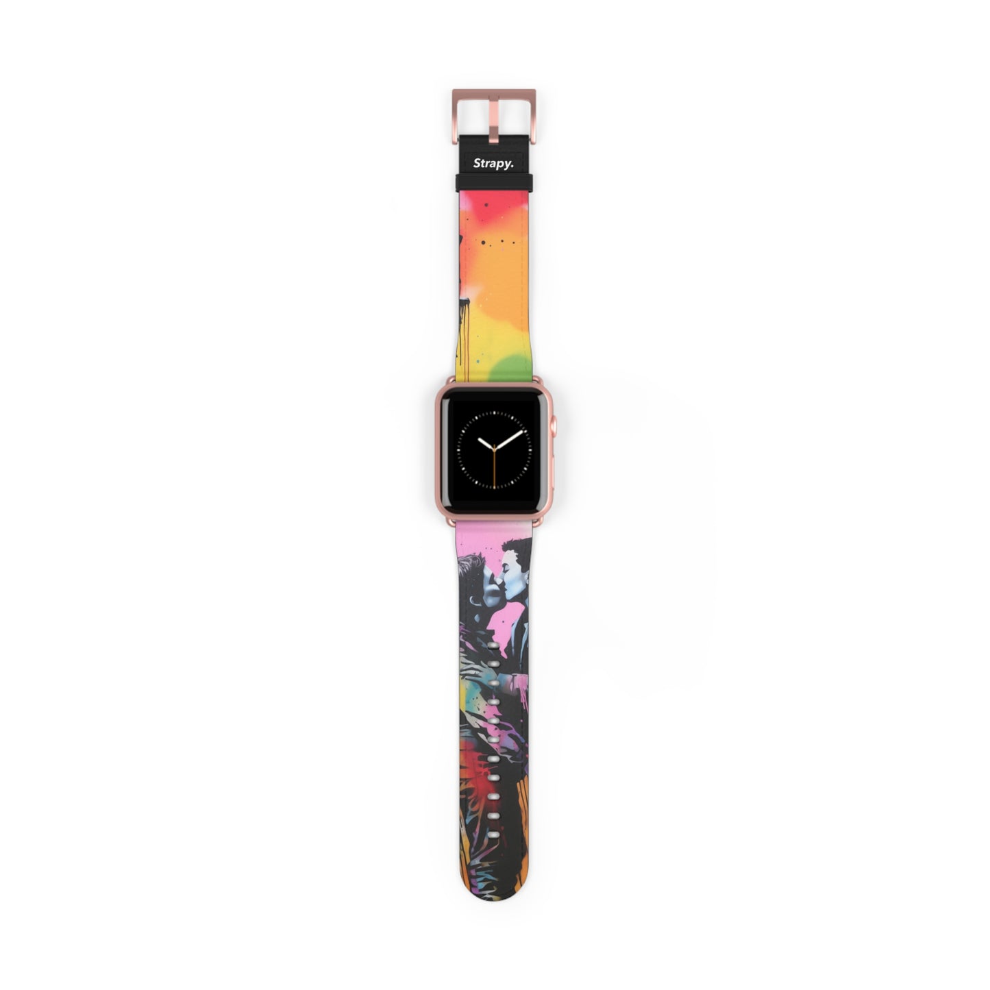 Pochoir Love is Love (He/Lui/Ils) Pride - Bracelet/Bande Apple Watch en cuir