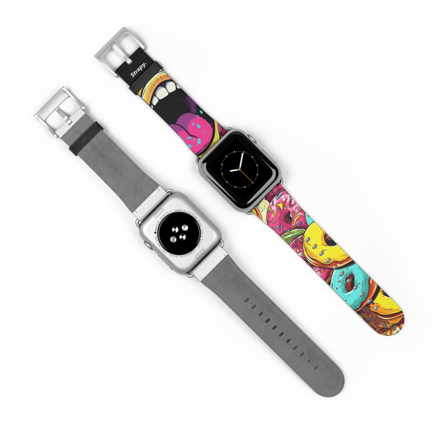 Art Pop Tasty Donuts – Apple Watch Armband/Band aus Leder