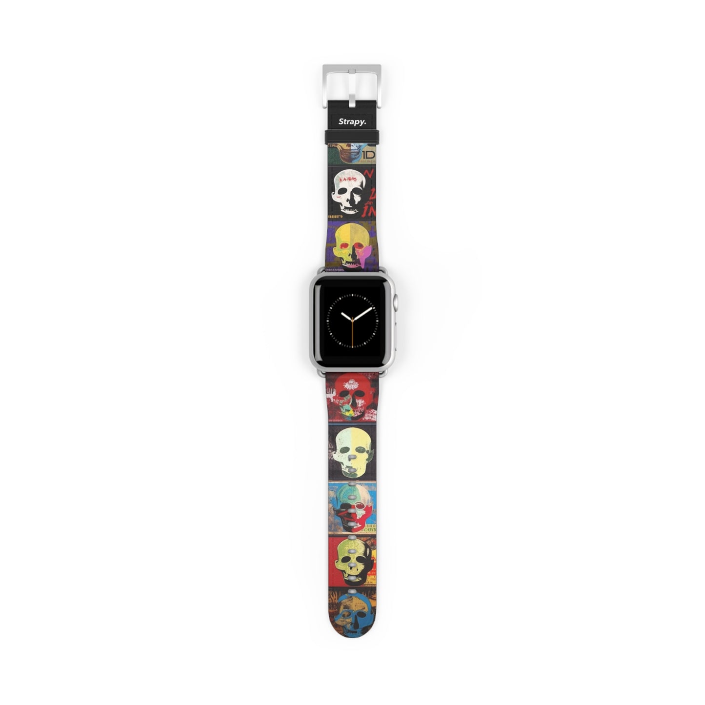 Art Pop Alec Monopoly Homage Head Skulls - Leather Apple Watch Strap/Band